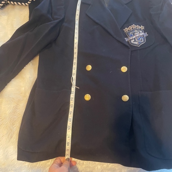 Escada Sport 42 Navy Blazer coat crest 12 - Picture 11 of 15